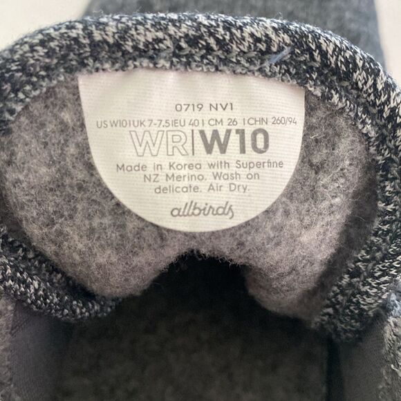 ALLBIRDS Women’s Gray Superfine NZ Merino Wool Sneakers Size 10 - Picture 7 of 7